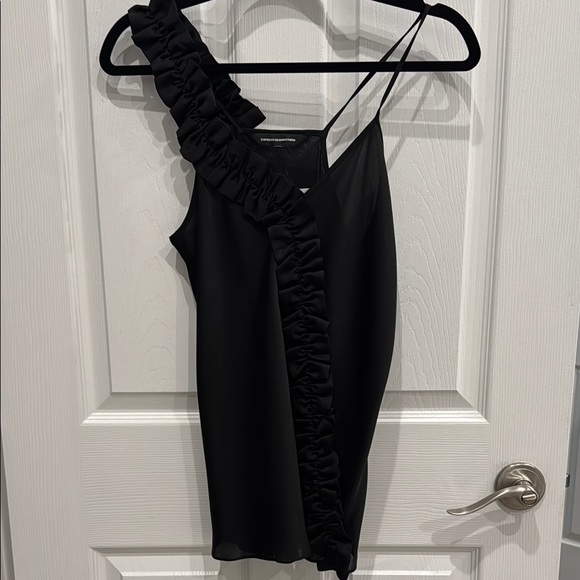 Elegant Black Ruffle Dress Top - Picture 1 of 4